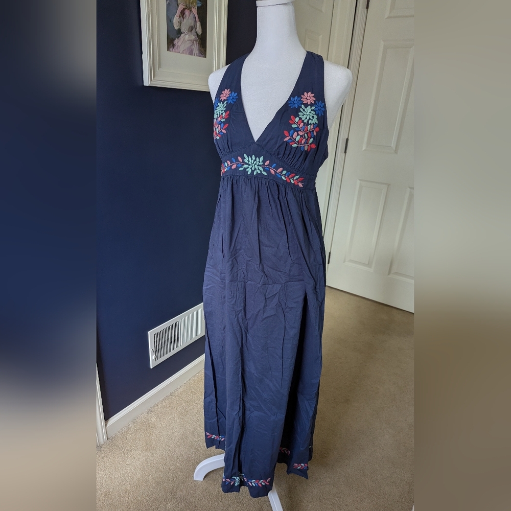 Gap Floral Embroidered Maxi Dress Size S